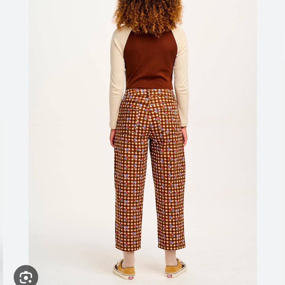 NWT Lucy & Yak Drew Straight Leg Twill Trousers in Meryl Print - Picture 2 of 14